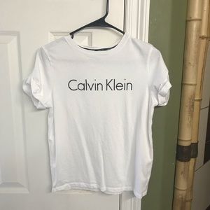 Calvin Klein Classic white logo shirt - S